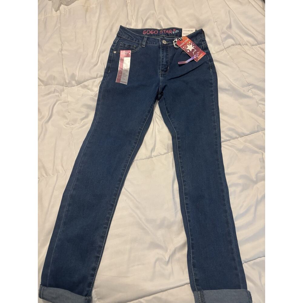 Girls Blue Jeans Size 12 Cuffed Ankle, New With Tags, GoGo Star Women Clothes